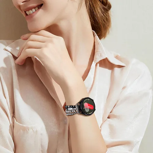 Vista 6 de VISOOM Pulsera de cuentas boho compatible con Samsung Galaxy Watch 8/7/6/5/4 de 40/44mm/Active 2 Watch 4 Classic de 42mm para mujer, pulsera