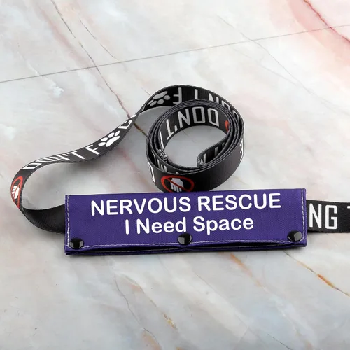 Vista 6 de Funda para correa para perro nervioso, espacio de rescate nervioso, parche para perro con distanciamiento social (espacio de rescate nervioso)