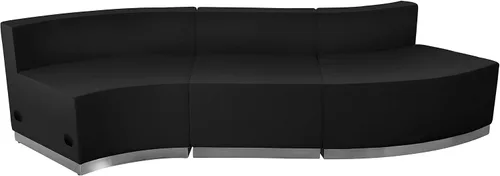 Vista 4 de Flash Furniture Hercules LeatherSoft - Juego de recepción, color negro, 3 piezas Construcción duradera, uso comercial