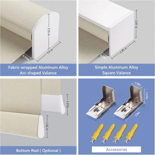 Vista 5 de ZSTARR Persianas motorizadas, persianas inteligentes opacas compatibles con batería recargable Alexa motor silencioso para hotel, sala de estar