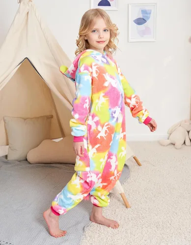 Vista 2 de Cos Time Pijama de una pieza de unicornio para niños, disfraz de Halloween