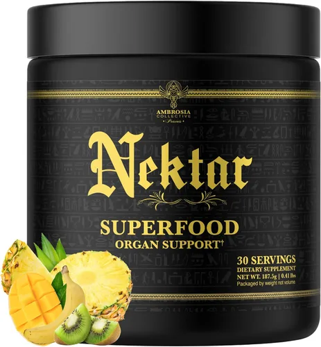 Vista 10 de Ambrosia Superfood Polvo de apoyo para órganos y ciclos Soporte hepático y renal con cardo mariano, arroz de levadura roja y CoQ10 13