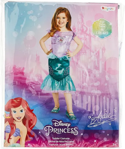 Vista 4 de Disguise disfraz clásico de Ariel para niña, M (3T-4T), Un solo