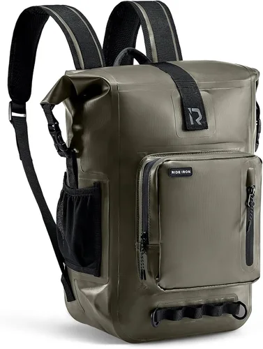 Vista 9 de RIDEIRON Mochila impermeable para motocicleta, bolsa seca con cierre superior enrollable para kayak, viajes, surf, navegación Fibra de carbono