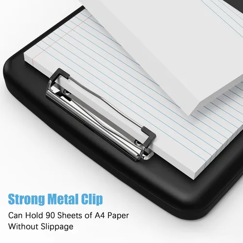 Vista 5 de Hongri Portapapeles con Almacenamiento con Soporte para Bolígrafo, Carpeta Portapapeles de Enfermería de 8.5 x 11 con Apertura Lateral, Alta
