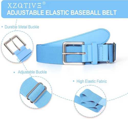 Vista 5 de XZQTIVE Conjunto combinado de calcetines de béisbol y softbol y cinturón de béisbol y sóftbol, calcetines de fútbol hasta la rodilla para niños