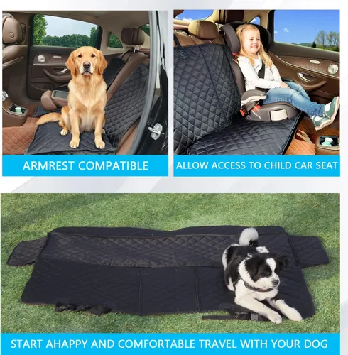 Vista 3 de Funda de asiento de automóvil para perro, funda para asiento trasero, funda de mascota para perros, impermeable, protector de asiento de automóvil