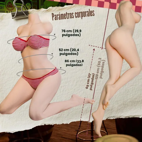 Vista 2 de Muñeca sexual realista de 52.3 libras con pierna, masturbador masculino con coño de pecho relleno de gel, muñecas sólidas de TPE para sexo, muñeca