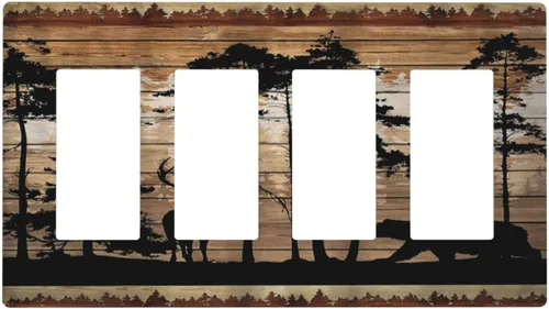 Vista 162 de Placa de pared eléctrica de 1 gang sin dispositivo en blanco, bohemio naranja vintage años 70 60s beige amanecer puesta de sol mediados de siglo