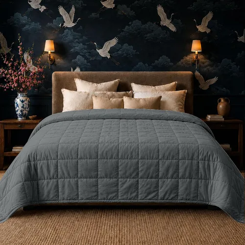 Vista 14 de HomeSmart - Manta con peso tamaño King de 20 libras, suave, gruesa, pesada, se adapta a camas estándar y California King, color negro