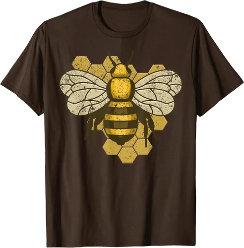 Vista 21 de Retro Beekeeper Beekeeper Honey Bumblebee Vintage Saves Bees T-Shirt Asphalt Grey