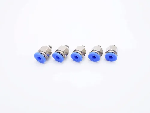 Vista 46 de Conexión de conexión de 1/2" OD x 1/2" macho NPT rosca, línea de agua recta macho neumática, conectores de empuje rápido (paquete de 4)