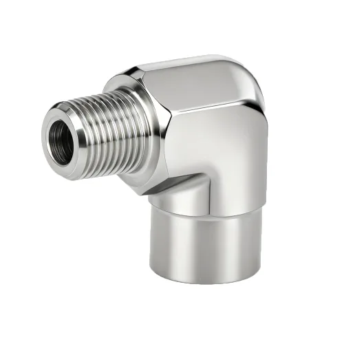 Vista 3 de Metalwork 304 Acero inoxidable forjado tubería de montaje, codo de calle de 90 grados, 1/2" NPT hembra x 1/2" NPT macho, 2000psi, 1 unidad Hembra x