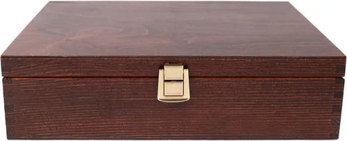 Vista 8 de Creative Deco Caja de té de madera marrón con tapa 12 compartimentos 11.4 x 9.8 x 3.0 in Madera natural Organizador de lujo