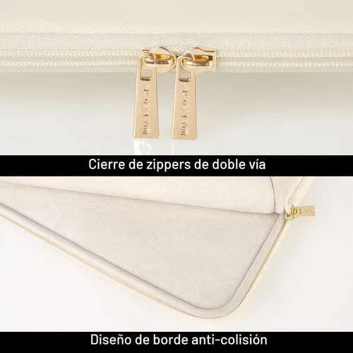 Vista 6 de ARVOK Funda para laptop, funda impermeable para MacBook Air MacBook Pro, bolsa de transporte para computadora Blanco