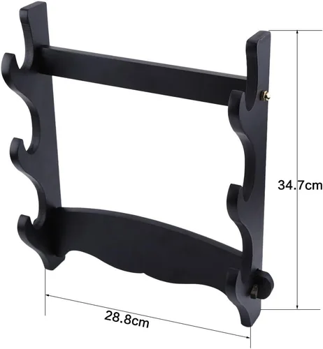 Vista 2 de Soportes, 3 Niveles de Alta Densidad de la Junta Montada en la Pared Samurai Espada Titular Katana Soporte de Soporte de Percha Soporte