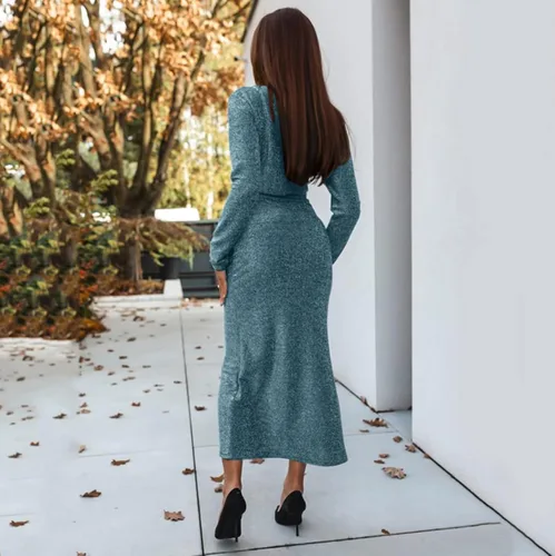 Vista 4 de Season Dress Womens V Neck Dress Long Sleeve Irregular Dress Casual Womens Summer Casual Sleeveless Dress