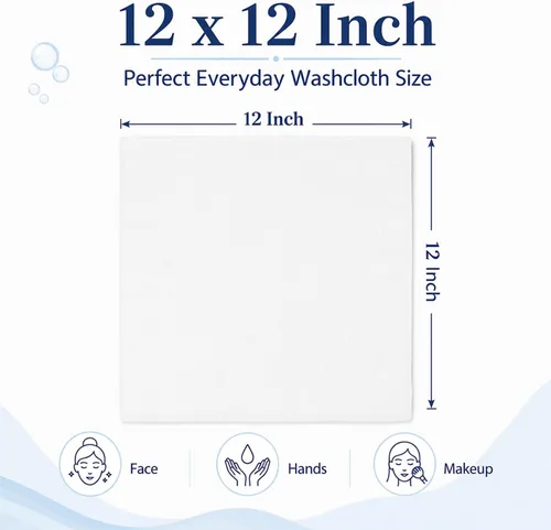 Vista 2 de HOMEXCEL Paquete de 20 paños blancos, suaves y reutilizables