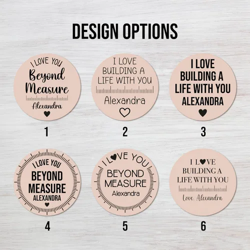Vista 2 de Regalos del día de San Valentín para novio, cinta métrica personalizada para novio, marido, hombres con nombre, 6 diseños opcionales, 12 pies o 25