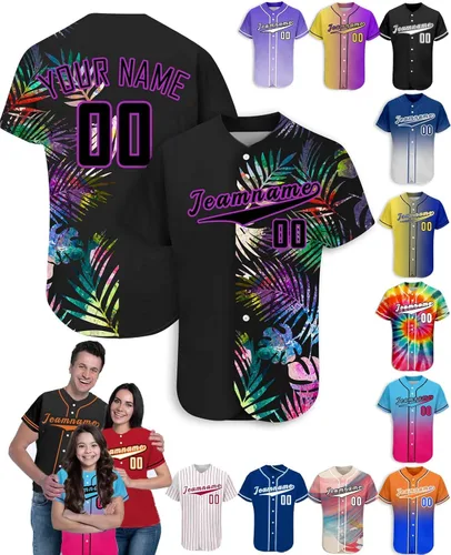 Vista 30 de Camiseta de béisbol personalizada para hombres, mujeres y niños con nombre, número y logotipo, camisetas de sóftbol personalizadas, S-4XL