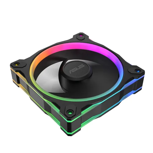 Vista 16 de ASUS Prime MR120 ARGB Fan Negro Paquete Triple, Marco Extra Grueso de 28mm, Silencioso, Enfriamiento de Alto Rendimiento con Control PWM, 20 LEDs
