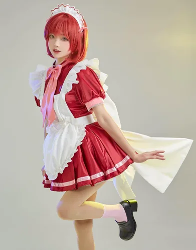 Vista 3 de miccostumes Disfraz de sirvienta Meow Meow para mujer disfraz de anime para cosplay con tocado