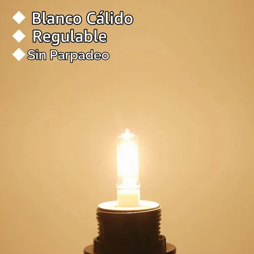 Vista 4 de Paquete de 4 bombillas halógenas JDE11 de 120 V 50 W, bombilla E11 con base de candelabro T4, 600 lúmenes, 2700 K, blanco cálido, regulable