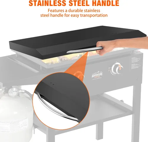 Vista 7 de Only Fire Grill Cover Cubierta superior plana para parrilla Blackstone de 28 pulgadas, ideal para cocinar al aire libre