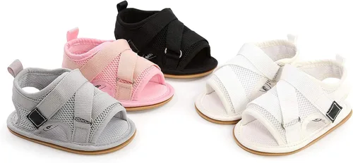 Vista 48 de Sandalias de verano para bebés, niñas y niños, unisex, antideslizantes, suela suave, transpirable, para primeros pasos, zapatos de playa al aire