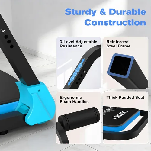 Vista 4 de DERACY Equipo de ejercicio para sentarse, máquina de abdominales ajustable, máquina multifuncional para sentarse, equipo de entrenamiento abdominal