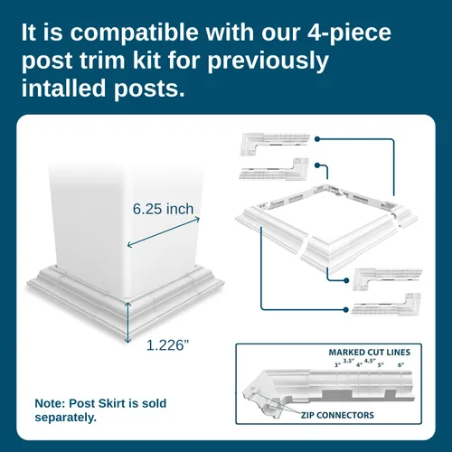 Vista 8 de Weatherables Envoltura de Poste de Vinilo de 6x6 – Envoltura de Poste de Porche de Vinilo Premium para Exteriores Resistente a la Intemperie