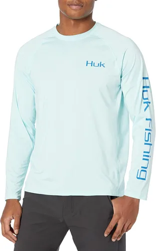 Vista 31 de HUK Camiseta de pesca de manga larga con protección solar para hombre Vc Pursuit Pescado de hueso - Glaciar