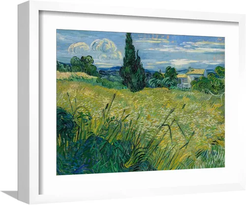 Vista 16 de ART.COM Impresiones artísticas enmarcadas para pared, diseño de trigo verde, 1889 por Vincent van Gogh, decoración escénica, 16 x 12 pulgadas, marco