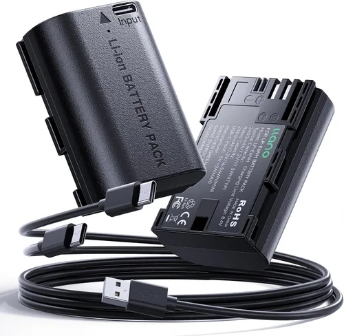 Vista 10 de llano Batería LP-E6NH de 2400 mAh con carga rápida USB-C para Canon EOS R5/R6/R7 Mark Il, 5D/6D/7D Mark Il/llI/IV, 60D/70D/80D/90D, totalmente