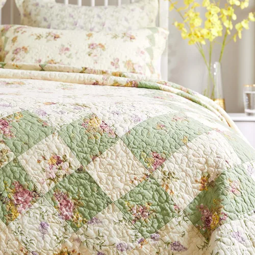 Vista 2 de Greenland Home Colección de edredón 100% algodón, prelavado, juego de edredón reversible, 2 piezas, individual/XL, Bliss