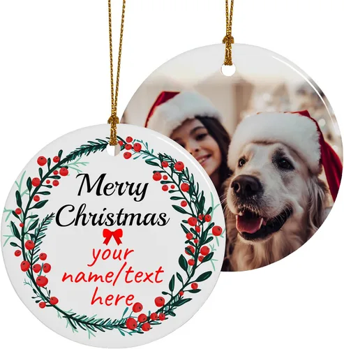 Vista 38 de Adornos de Navidad personalizados, adorno con foto personalizada, nuestro primer árbol de Navidad colgante 2024, decoración regalo para Navidad