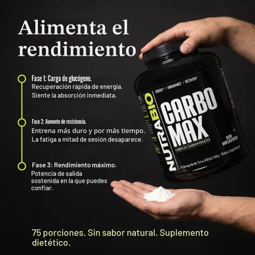 Vista 6 de NutraBio CarboMax Maltodextrina en polvo – Polvo de carbohidratos para energía sostenida – Rico en calorías para aumento muscular y de peso – Sin