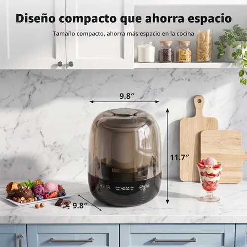 Vista 12 de AIRMSEN Máquina de helados, máquina de helado de 2.1 cuartos de galón con Negro