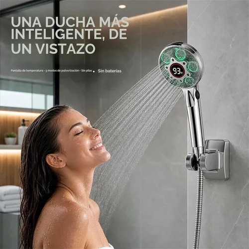 Vista 7 de Cabezal de ducha LED con mano, cambio