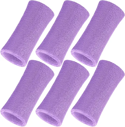 Vista 2 de WILLBOND Bandas de sudor de muñeca de 6 pulgadas para hombres y mujeres, elásticas, atléticas, largas, absorbentes, para baloncesto, tenis, correr