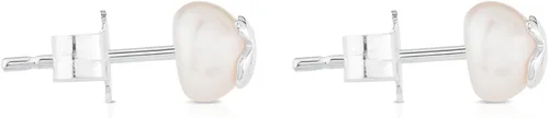 Vista 2 de TOUS Bear - Aretes de plata 925 con perlas cultivadas en agua dulce blancas Plata de ley Plata Perla simulada