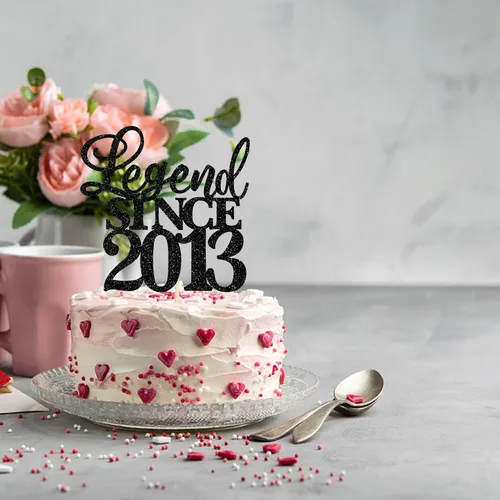 Vista 4 de Rsstarxi 1 paquete de decoración de pastel con purpurina de leyenda desde 2012 para decoración de tarta de cumpleaños 13 años para decoración