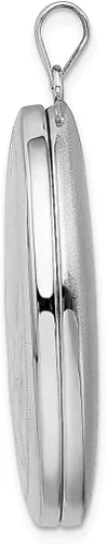 Vista 2 de Collar de plata de ley 925 con espirales laterales ovalados de 1339in con dije de foto ovalado de 1339in que sostiene fotos joyería fina