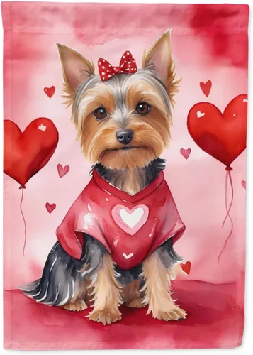 Vista 167 de Caroline's Treasures DAC5252GF Affenpinscher - Bandera de jardín con texto en inglés "My Valentine", bandera decorativa para patio exterior, patio