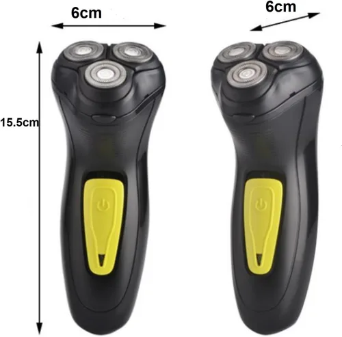Vista 9 de Afeitadora eléctrica profesional con cable, maquinilla de afeitar de cabeza calva, afeitadora giratoria 3D para hombre, rasuradora de cara y cabeza