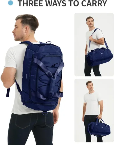 Vista 3 de Sportsnew Bolsa de gimnasio para mujeres y hombres con compartimento para zapatos, bolsillo húmedo, bolsa de lona para hombre para viajes
