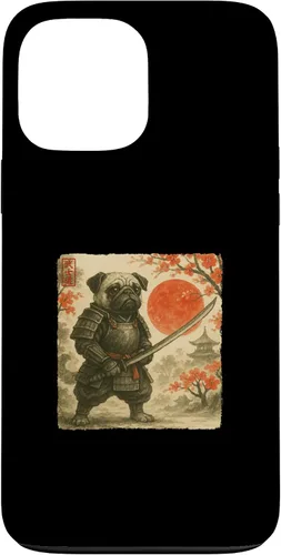 Vista 24 de Pug Samurai Japanese Warrior Costume Sumi-e Art Funny Case for iPhone 17