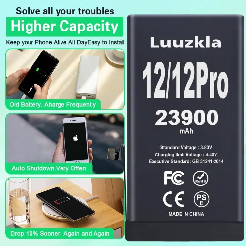Vista 3 de Nueva batería de 23900 mAh compatible con iPhone 12/12 Pro, batería de repuesto de gran capacidad compatible con iPhone 12/12 Pro, con kits
