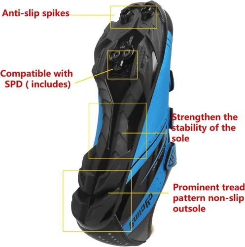 Vista 4 de Zapatos de ciclismo unisex compatibles con Pelaton para interiores, zapatos de bicicleta de carretera, zapatos de bicicleta de montaña para hombres