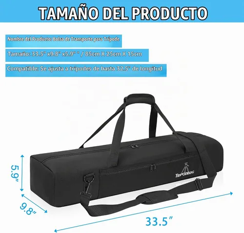 Vista 2 de TORIBIO Bolsa de trípode multifuncional de 35.4 pulgadas, funda de transporte de trípode resistente, funda para soporte de música, micrófono